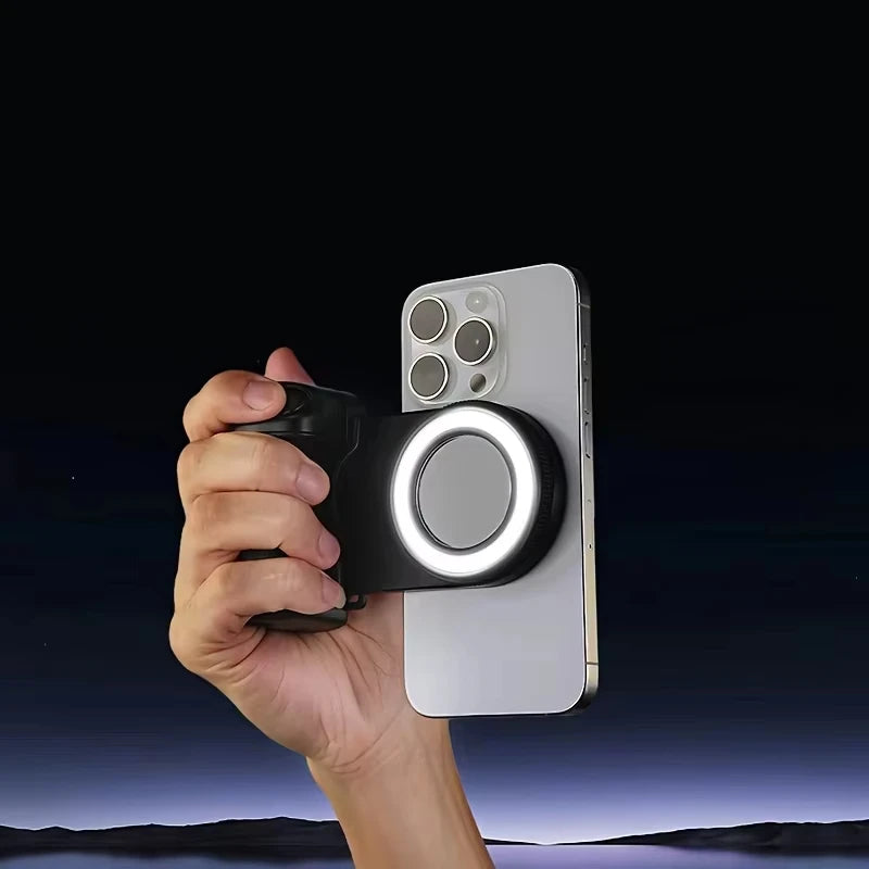 Mobile Phone Bluetooth Magnetic Assistant Portable Wireless Remote Control Stabilizer With Fill Light Camera Handle Photography