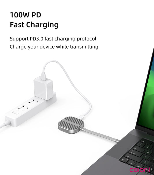 Colorii Magnetic M.2 2230 NVMe SSD Enclosure Magsafe SSD Case USB C 3.2 Gen2 to NVMe PCI-E for iPhone 16 Pro Max ProRes MacBook