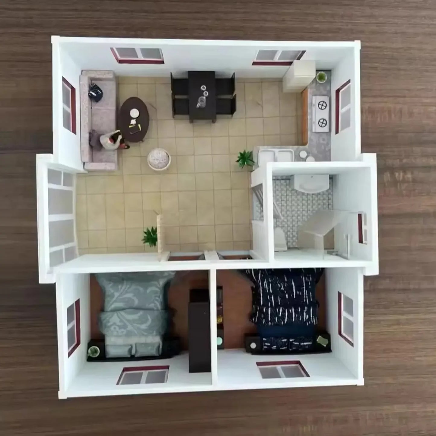 Luxury Expandable Tiny Home for Sale, Prefab Folding Container House 2 Bedroom 1 Living Room 1 Bathroom