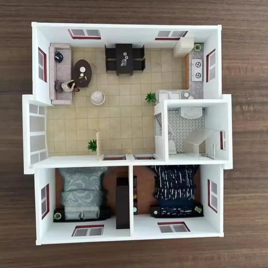 Luxury Expandable Tiny Home for Sale, Prefab Folding Container House 2 Bedroom 1 Living Room 1 Bathroom