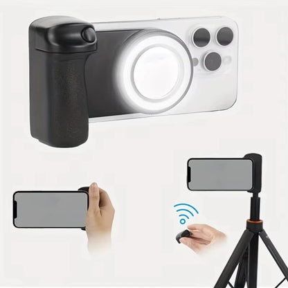 Mobile Phone Bluetooth Magnetic Assistant Portable Wireless Remote Control Stabilizer With Fill Light Camera Handle Photography