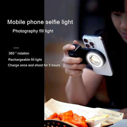 Mobile Phone Bluetooth Magnetic Assistant Portable Wireless Remote Control Stabilizer With Fill Light Camera Handle Photography