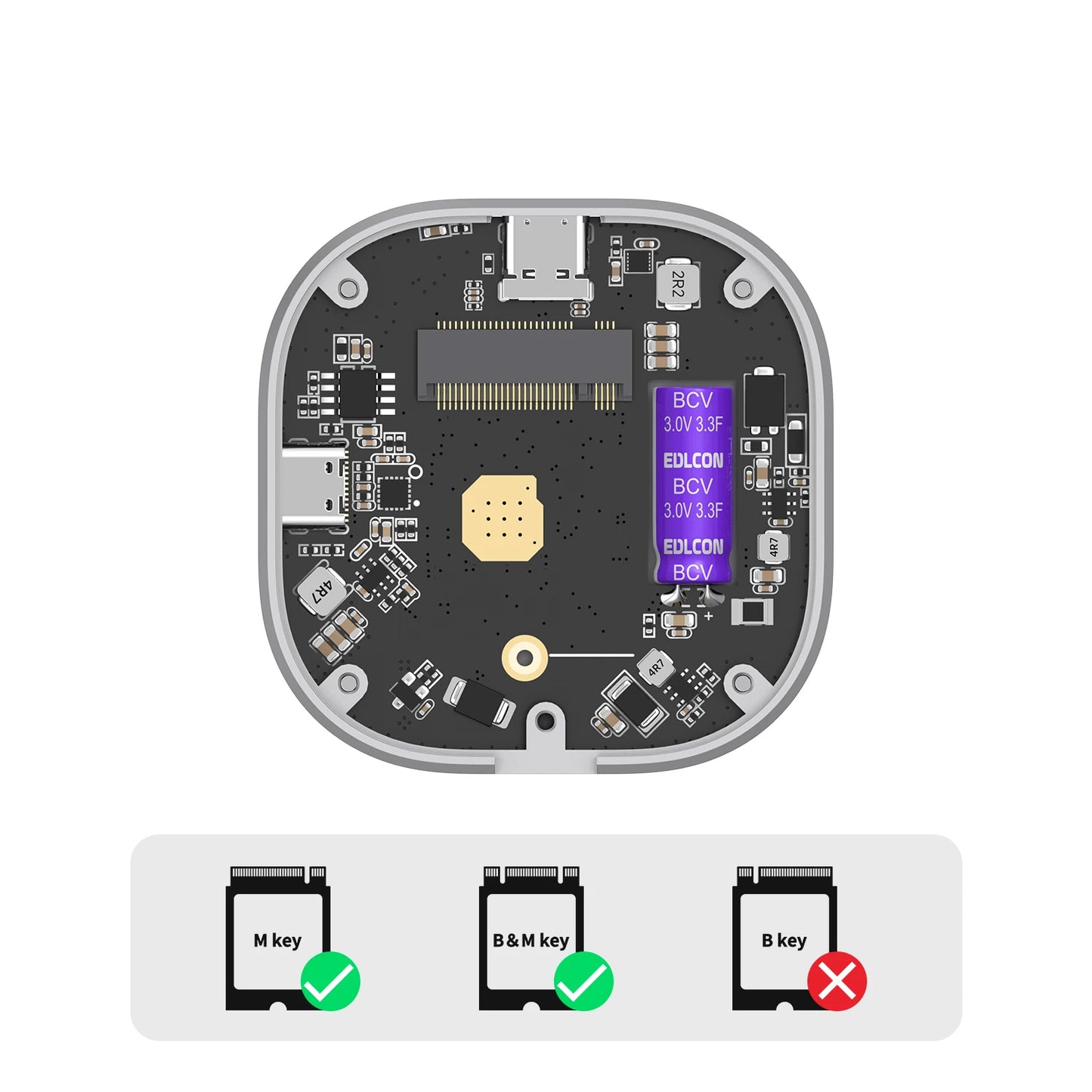 Colorii Magnetic M.2 2230 NVMe SSD Enclosure Magsafe SSD Case USB C 3.2 Gen2 to NVMe PCI-E for iPhone 16 Pro Max ProRes MacBook