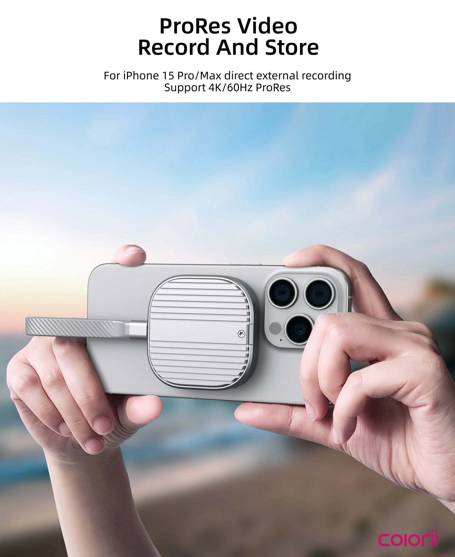 Colorii Magnetic M.2 2230 NVMe SSD Enclosure Magsafe SSD Case USB C 3.2 Gen2 to NVMe PCI-E for iPhone 16 Pro Max ProRes MacBook