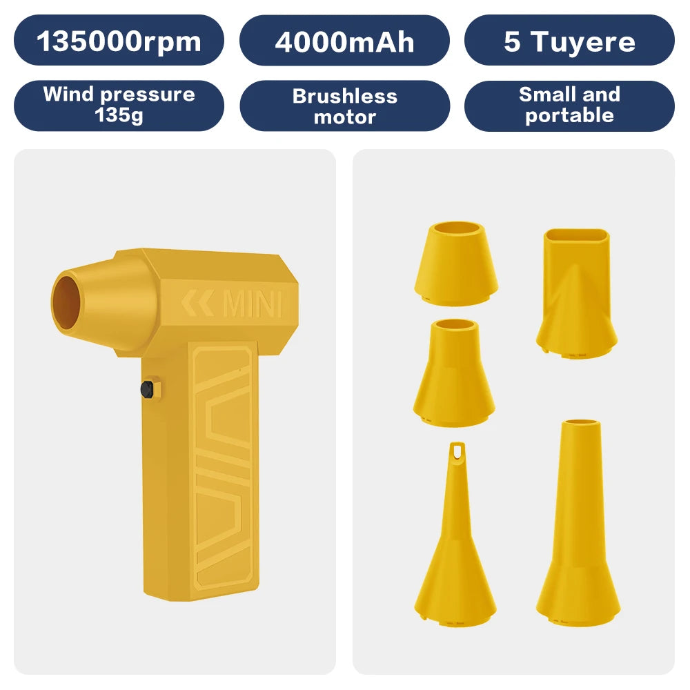 New 200000RPM Violent Fan Powerful Air Blower Vacuum Dust Cleaner Type C Super Powe Wind 52m/s Brushless Turbo Jet Blower