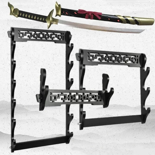 6-Layer Wall Katana Shelf  Stand Samurai Sabre