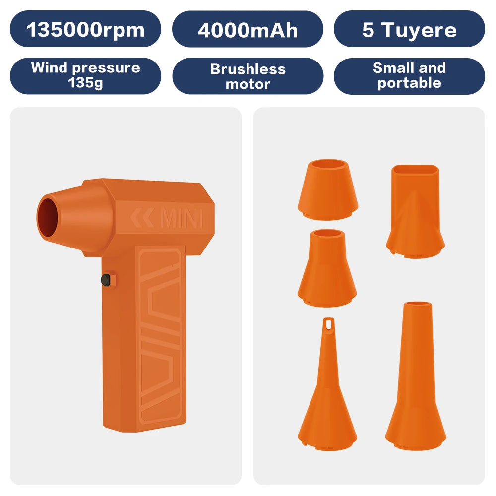 New 200000RPM Violent Fan Powerful Air Blower Vacuum Dust Cleaner Type C Super Powe Wind 52m/s Brushless Turbo Jet Blower